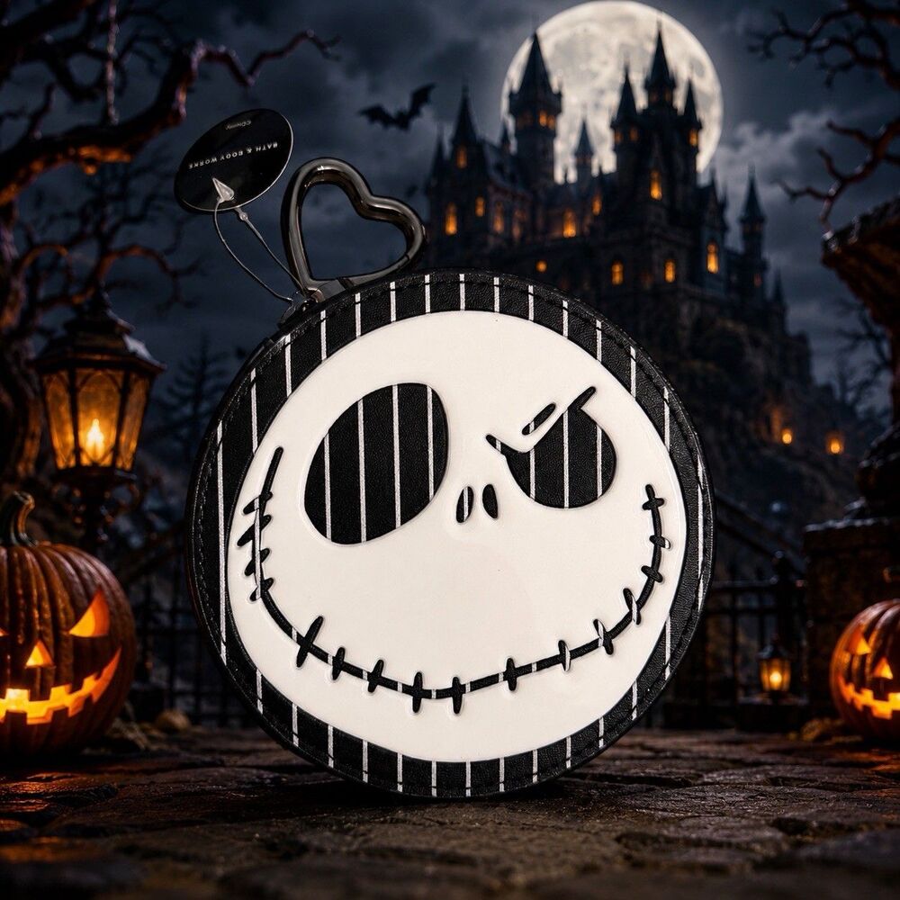 Bath Body Works Nightmare Before Christmas Jack Sally Coin Purse Keychain NEW
